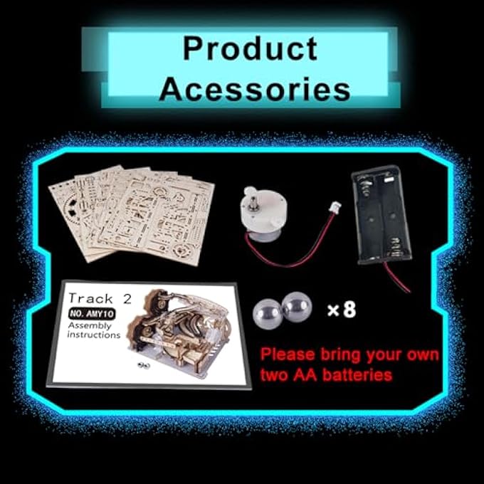 MARBLE RUN SET，3D WOODEN PUZZLES，MECHANICAL WOODEN MARBLE RUN MODEL FOR ADULTS KIT，FUN DIY MODEL KIT CRAFTS FOR ADULTS，MARBLE GAME FOR HOBBY ENTHUSASTS - Image 3